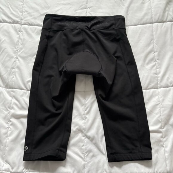 Athleta Womens Size Medium Padded Spin Cycling Pants Black Cropped Legging - Picture 7 of 11